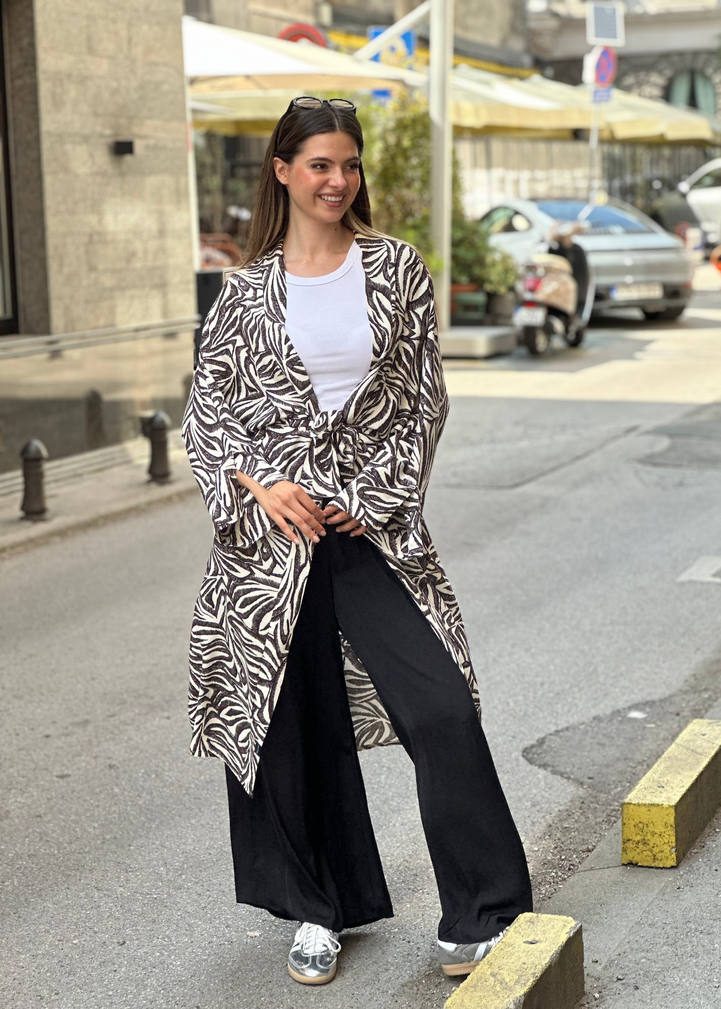 Laneni kimono s printom savane - kolekcija Allure