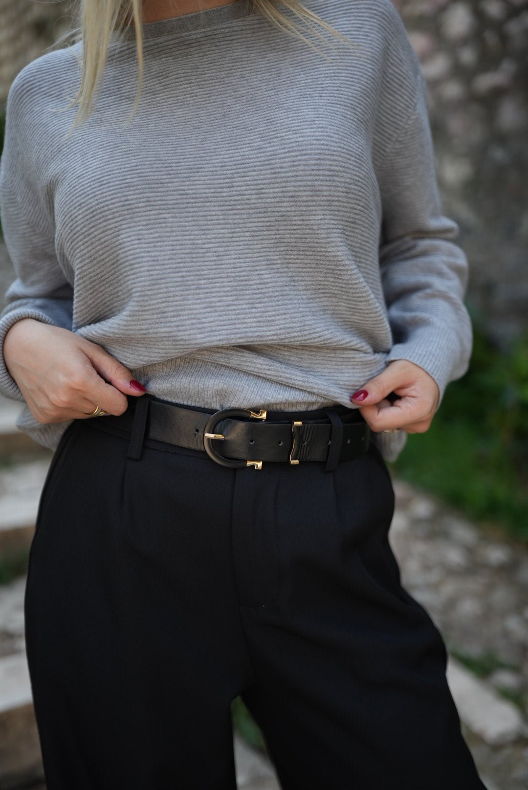 Relaxed fit Cotton & Cashmere Sweater styled