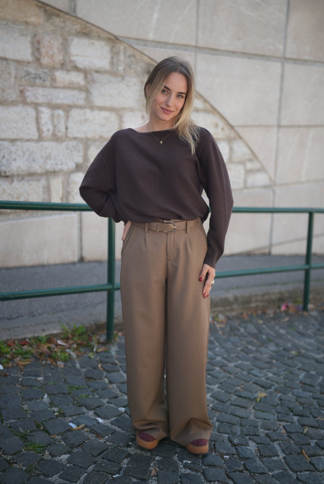 Relaxed fit Cotton & Cashmere Sweater styled
