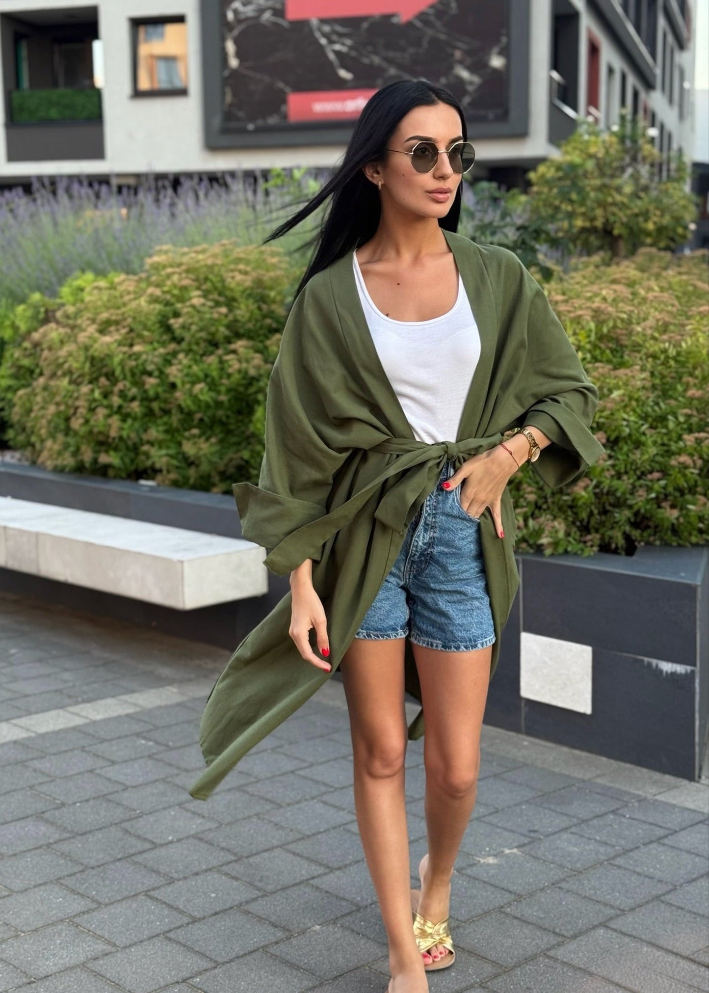 Savanna Print Linen Kimono - Allure Collection - ALLURE