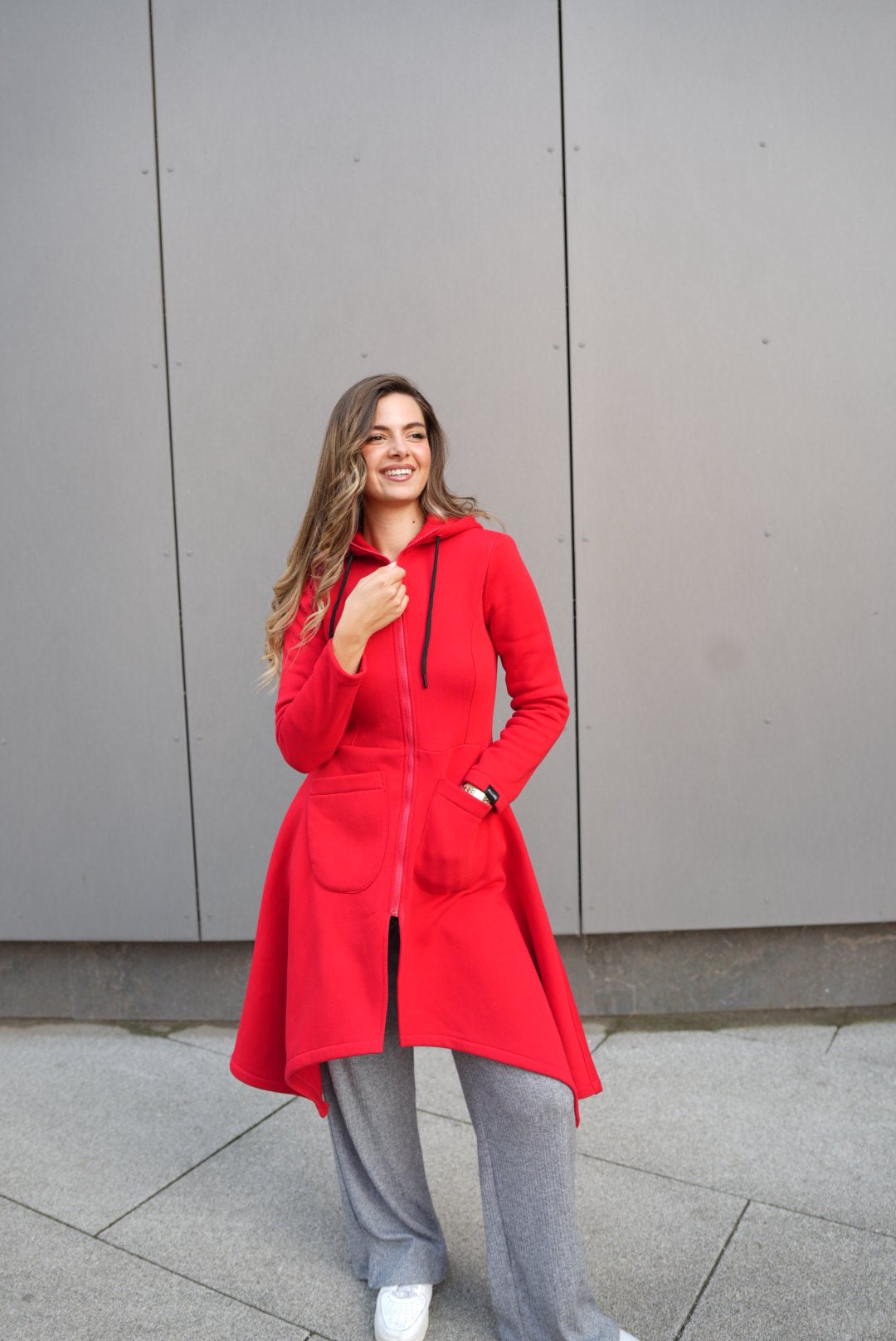 Emina Thermal Asymmetric Hoodie – 90% Cotton Cozy Everyday Style - ALLURE