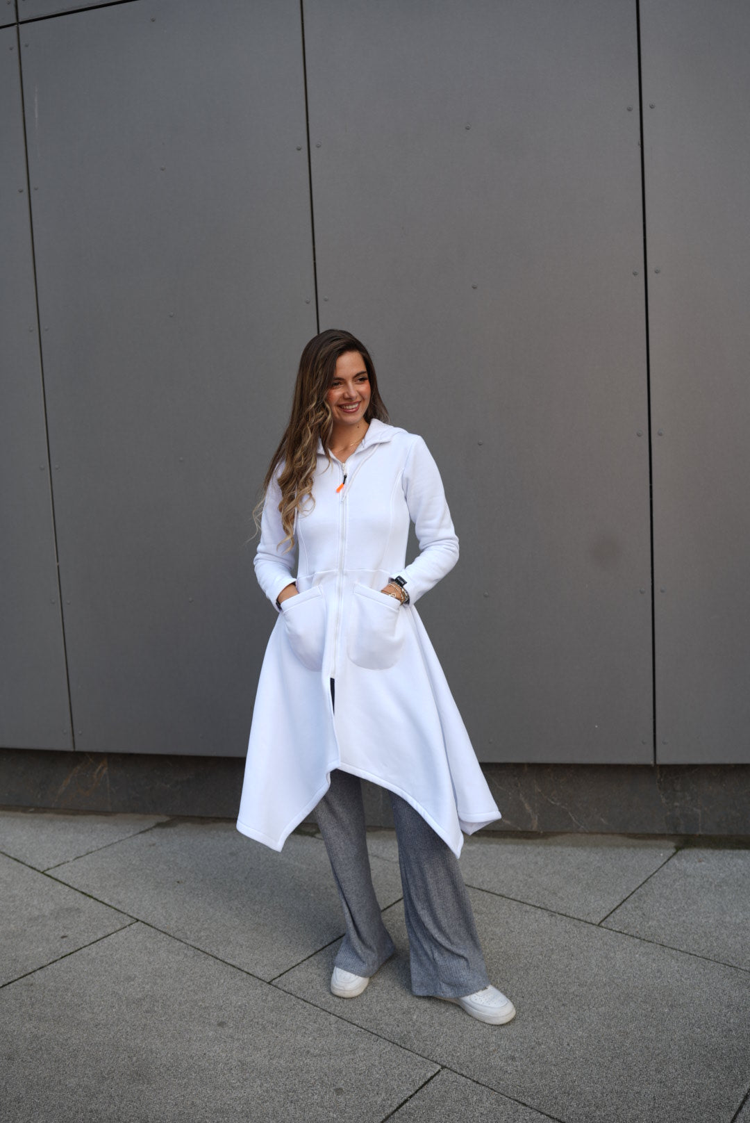 Emina Thermal Asymmetric Hoodie – 90% Cotton Cozy Everyday Style - ALLURE