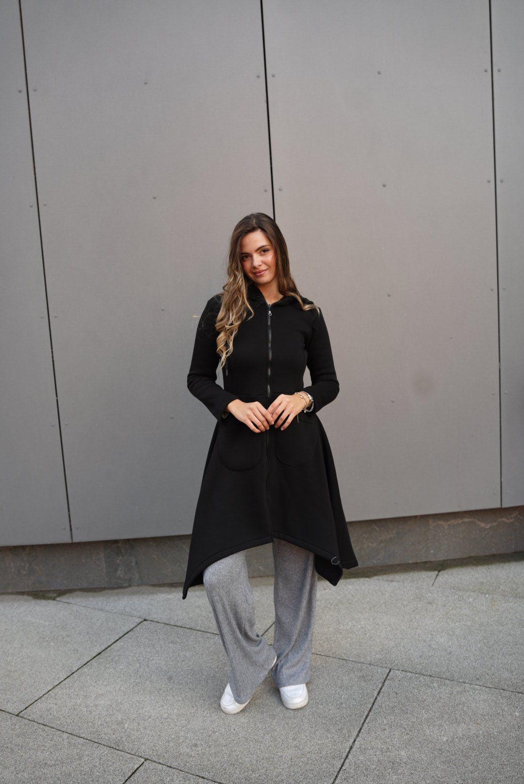 Emina Thermal Asymmetric Hoodie – 90% Cotton Cozy Everyday Style - ALLURE