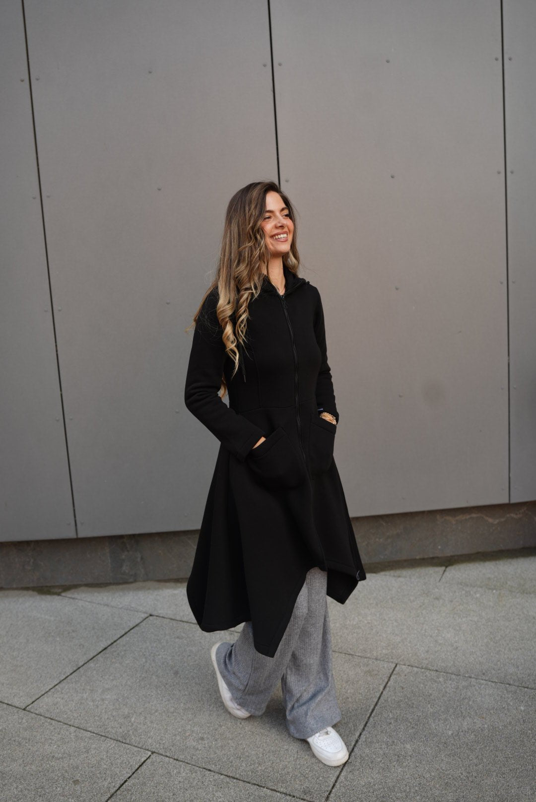 Emina Thermal Asymmetric Hoodie – 90% Cotton Cozy Everyday Style - ALLURE