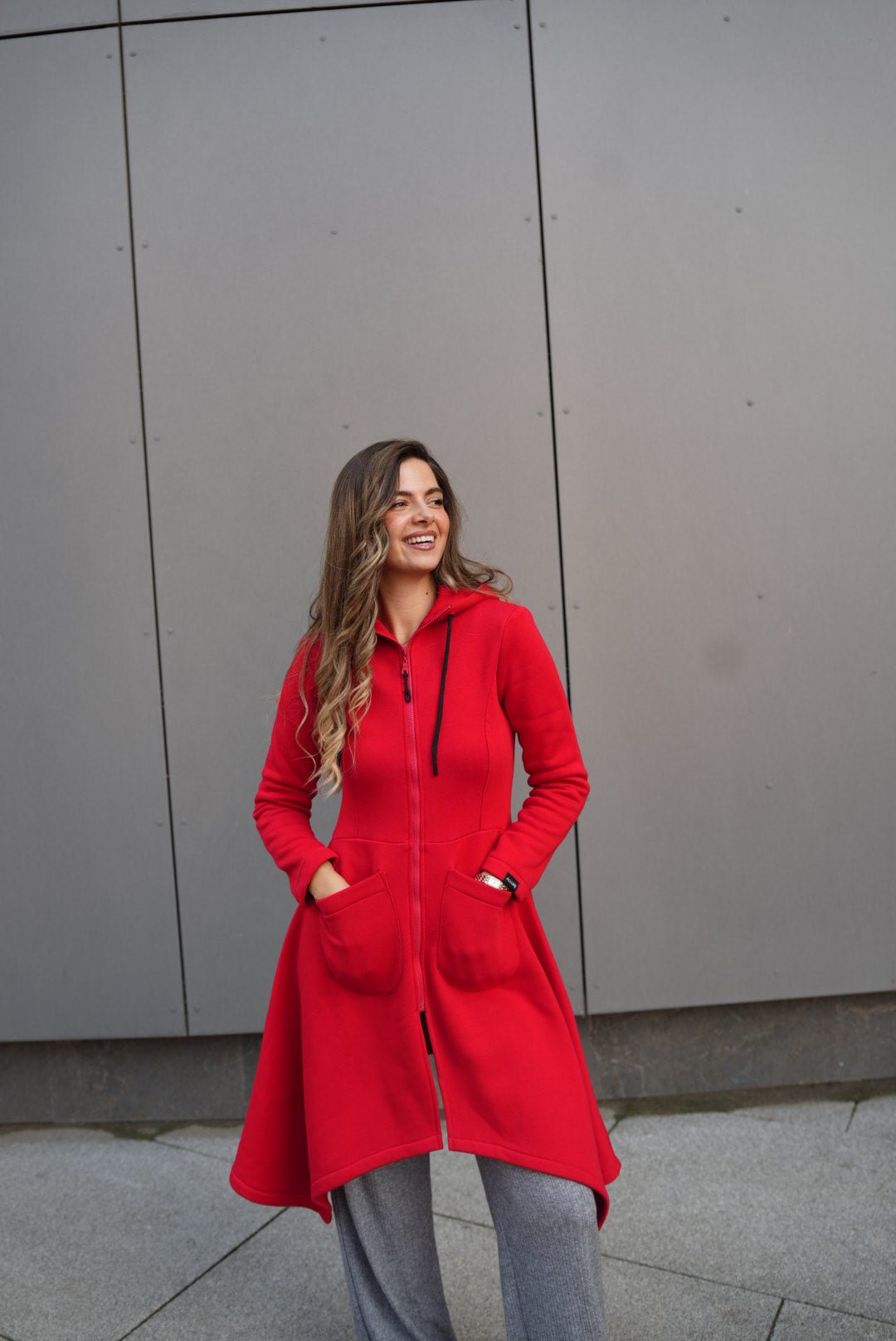Emina Thermal Asymmetric Hoodie – 90% Cotton Cozy Everyday Style - ALLURE