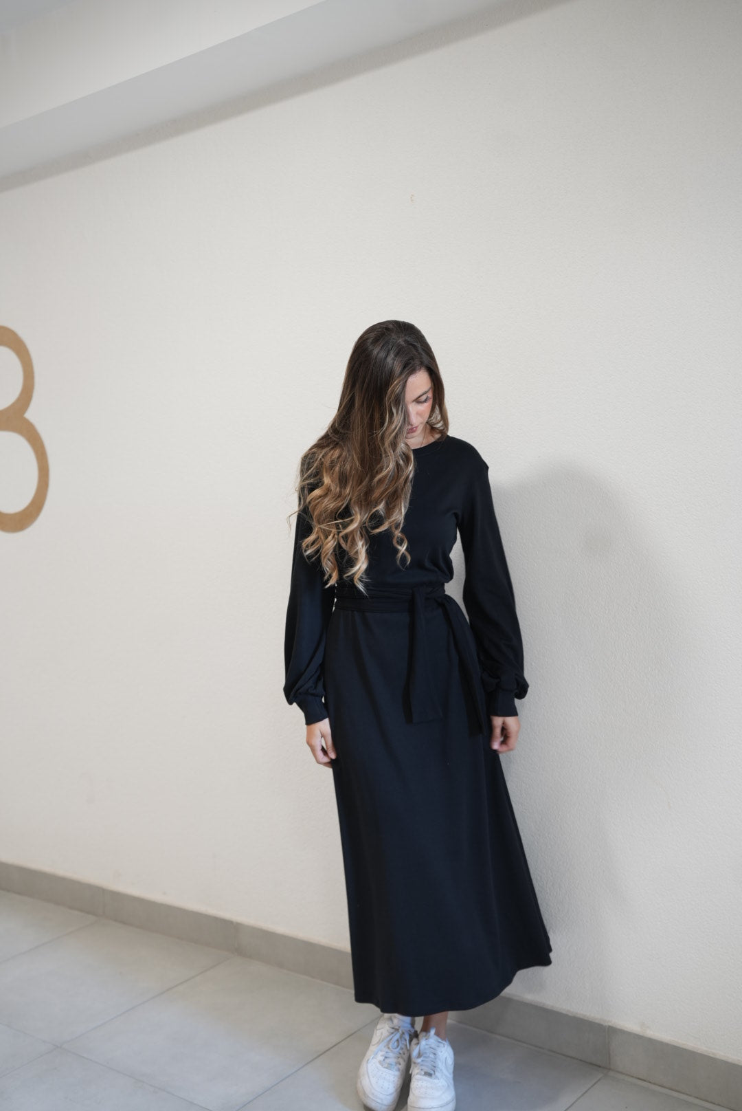 Irma Long Black Cotton Dress – 90% Cotton Timeless Everyday Elegance - ALLURE