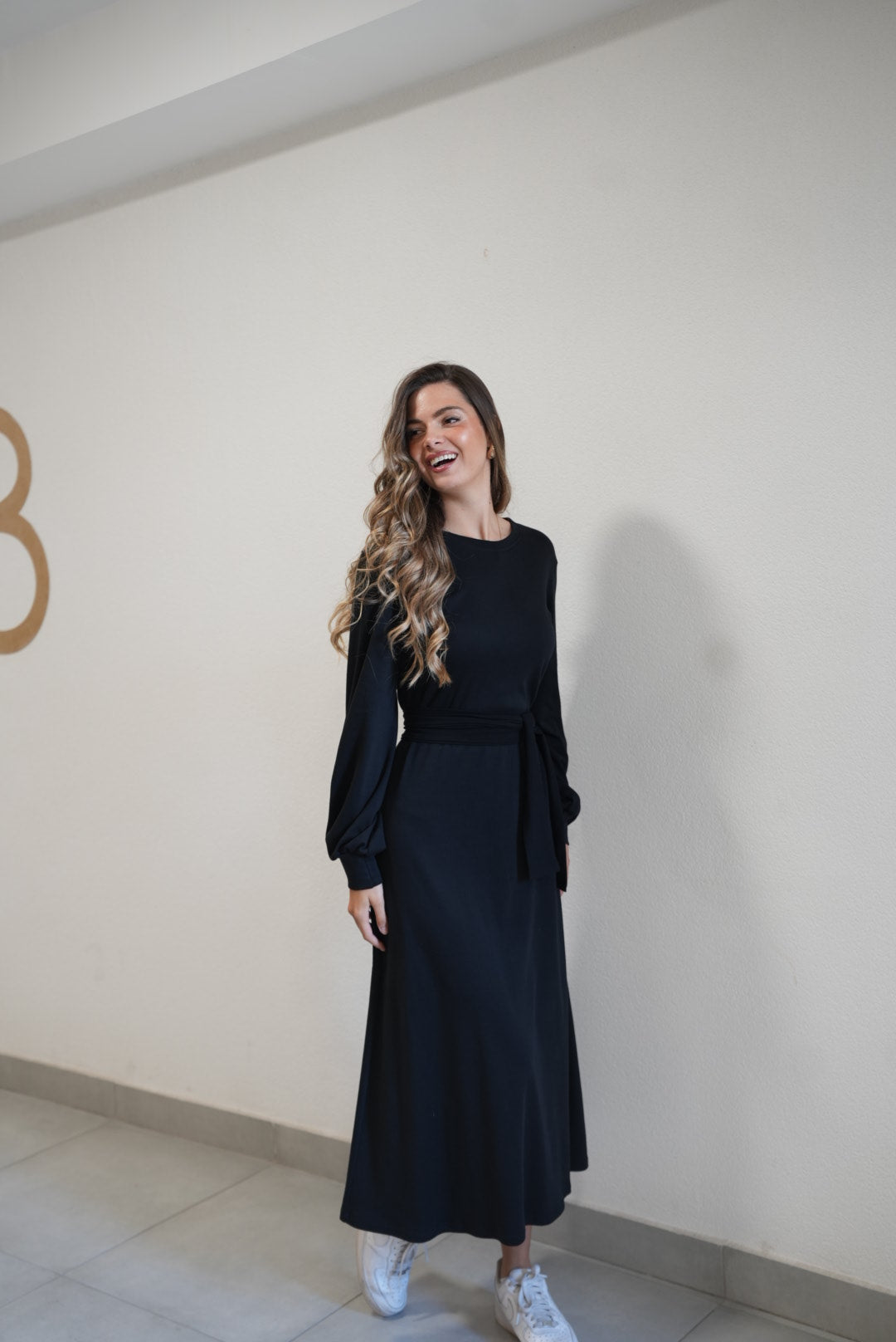 Irma Long Black Cotton Dress – 90% Cotton Timeless Everyday Elegance - ALLURE