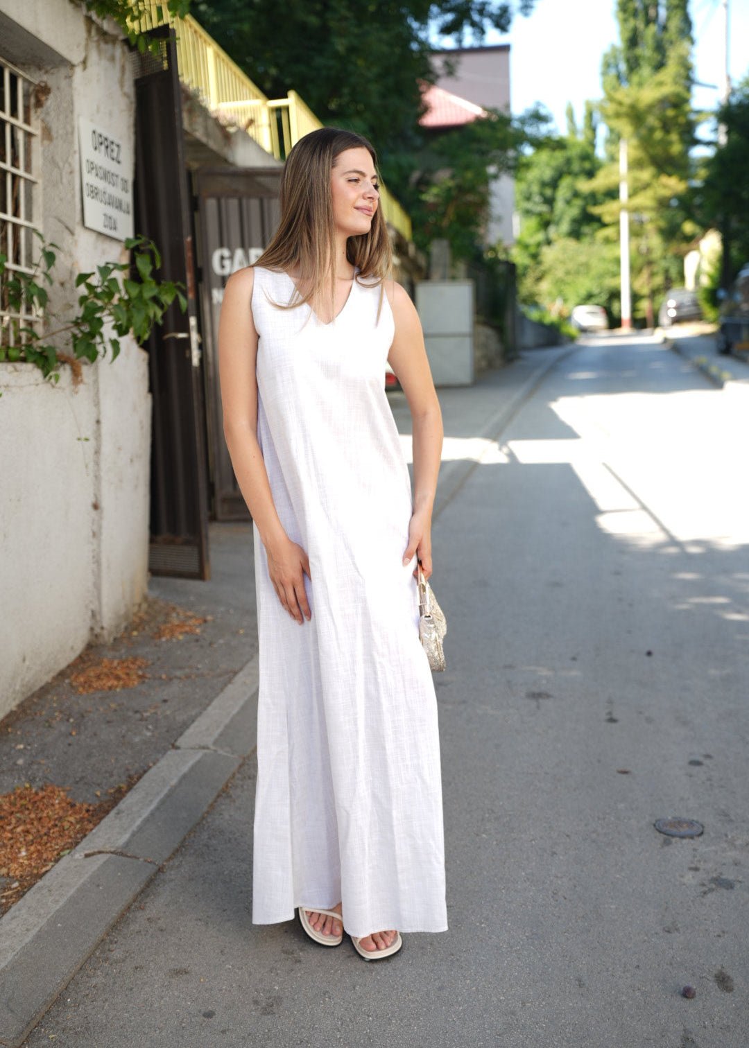 Lamija White Linen Maxi Dress – Effortless Summer Style - ALLURE