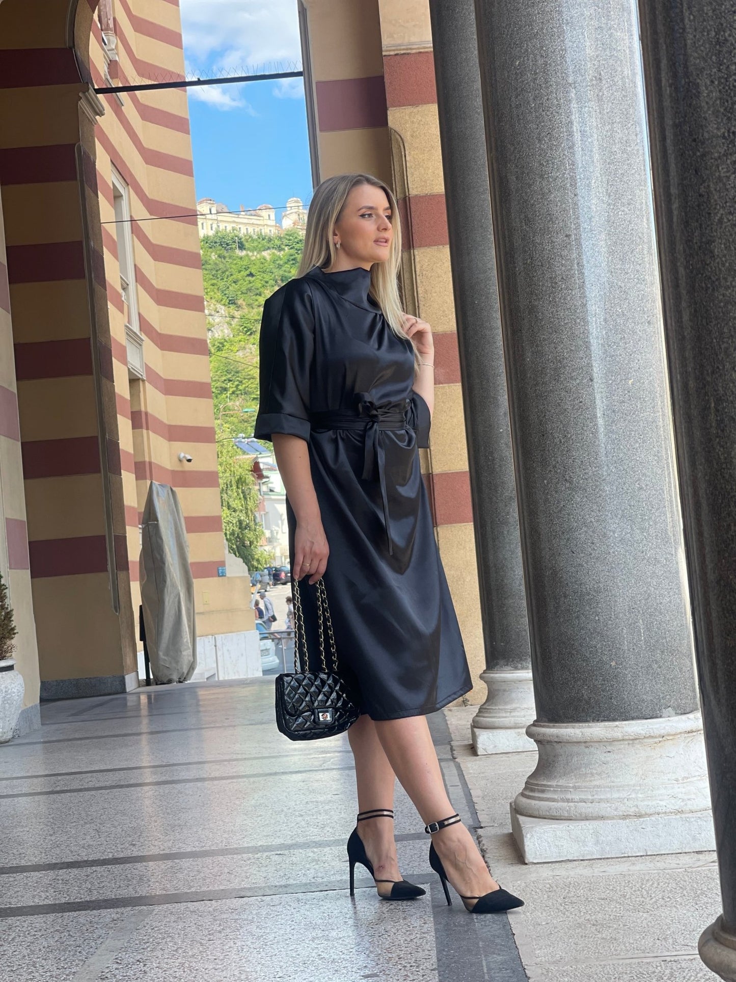 Midi Satin Dress "Revia" - ALLURE