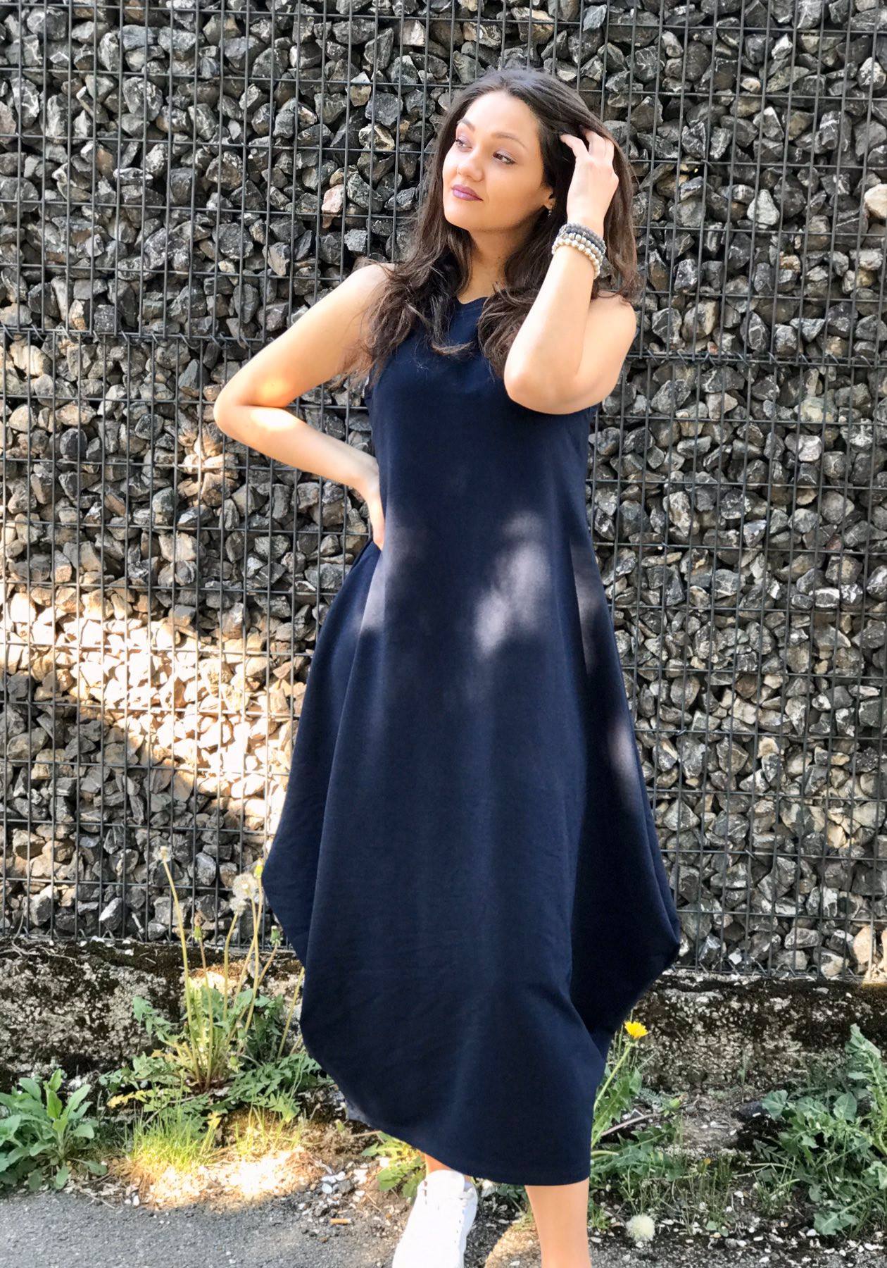 Sleeveless Midi “B” Dress – Multi - Colour Casual - ALLURE