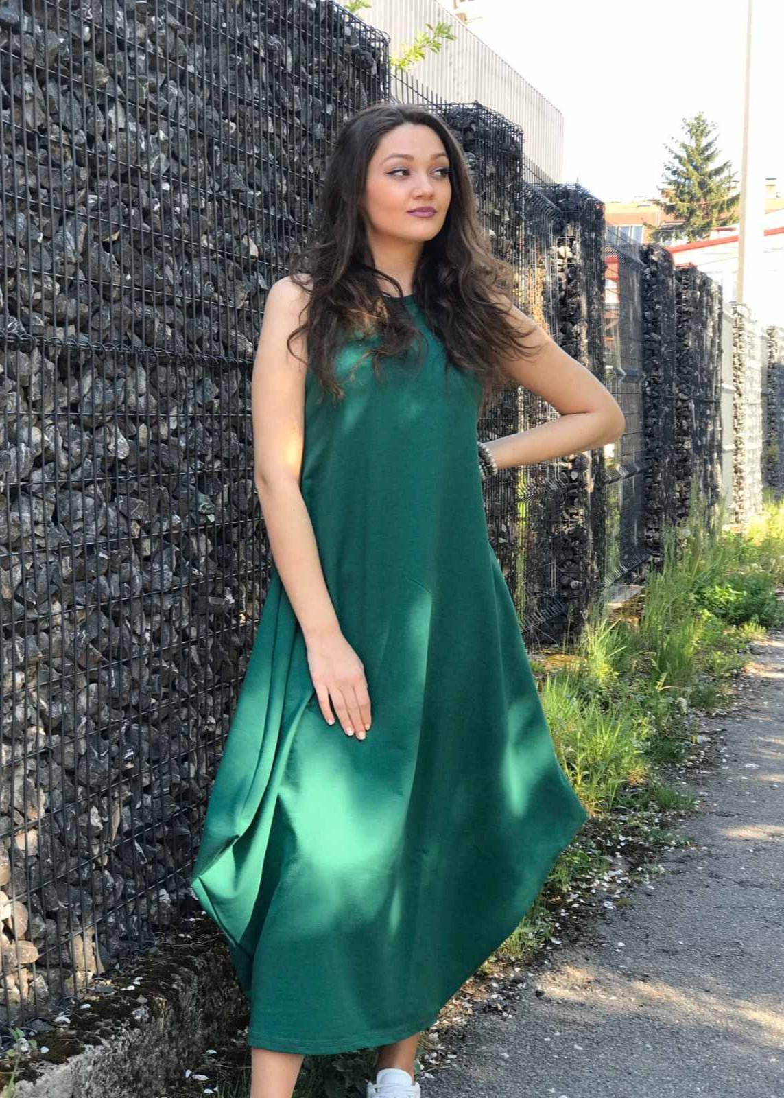 Sleeveless Midi “B” Dress – Multi - Colour Casual - ALLURE