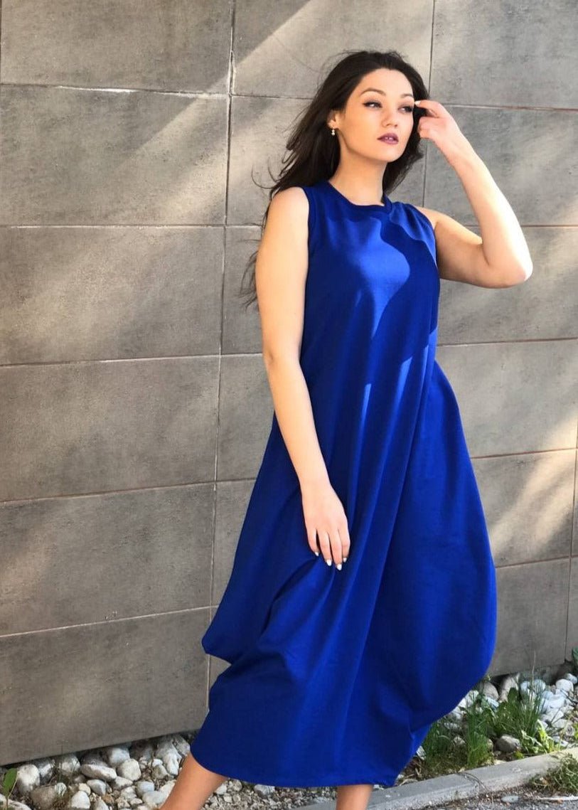 Sleeveless Midi “B” Dress – Multi - Colour Casual - ALLURE