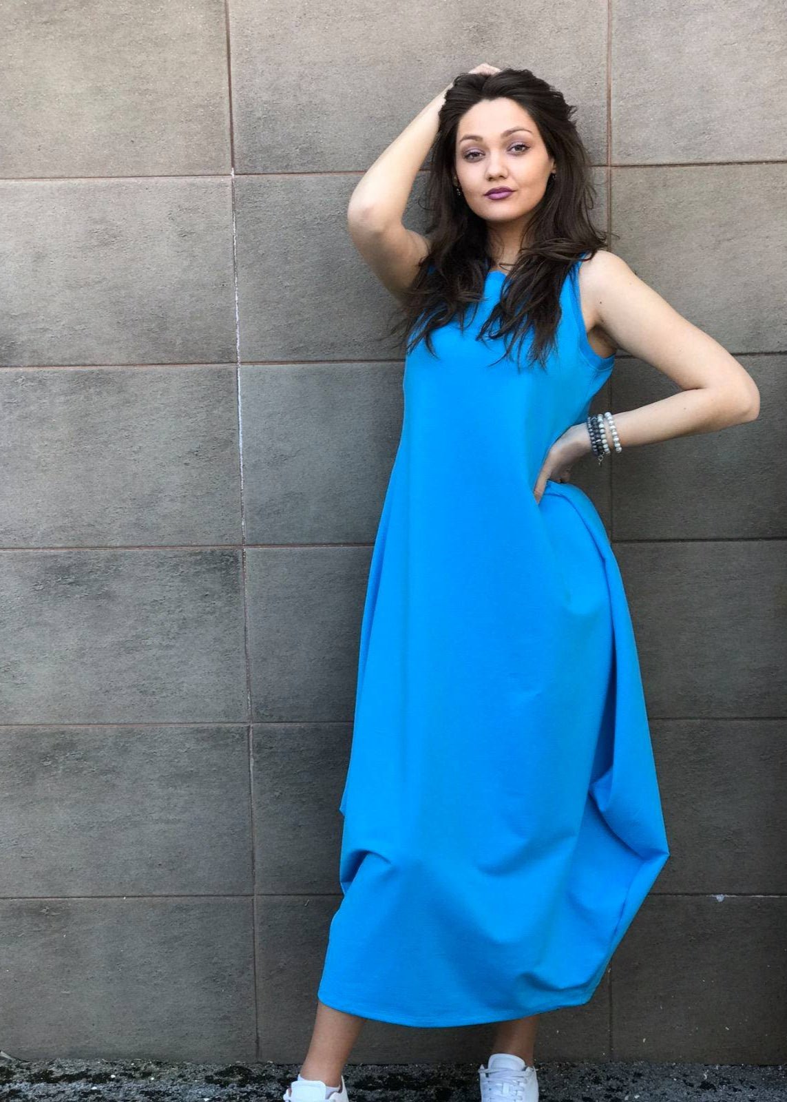 Sleeveless Midi “B” Dress – Multi - Colour Casual - ALLURE