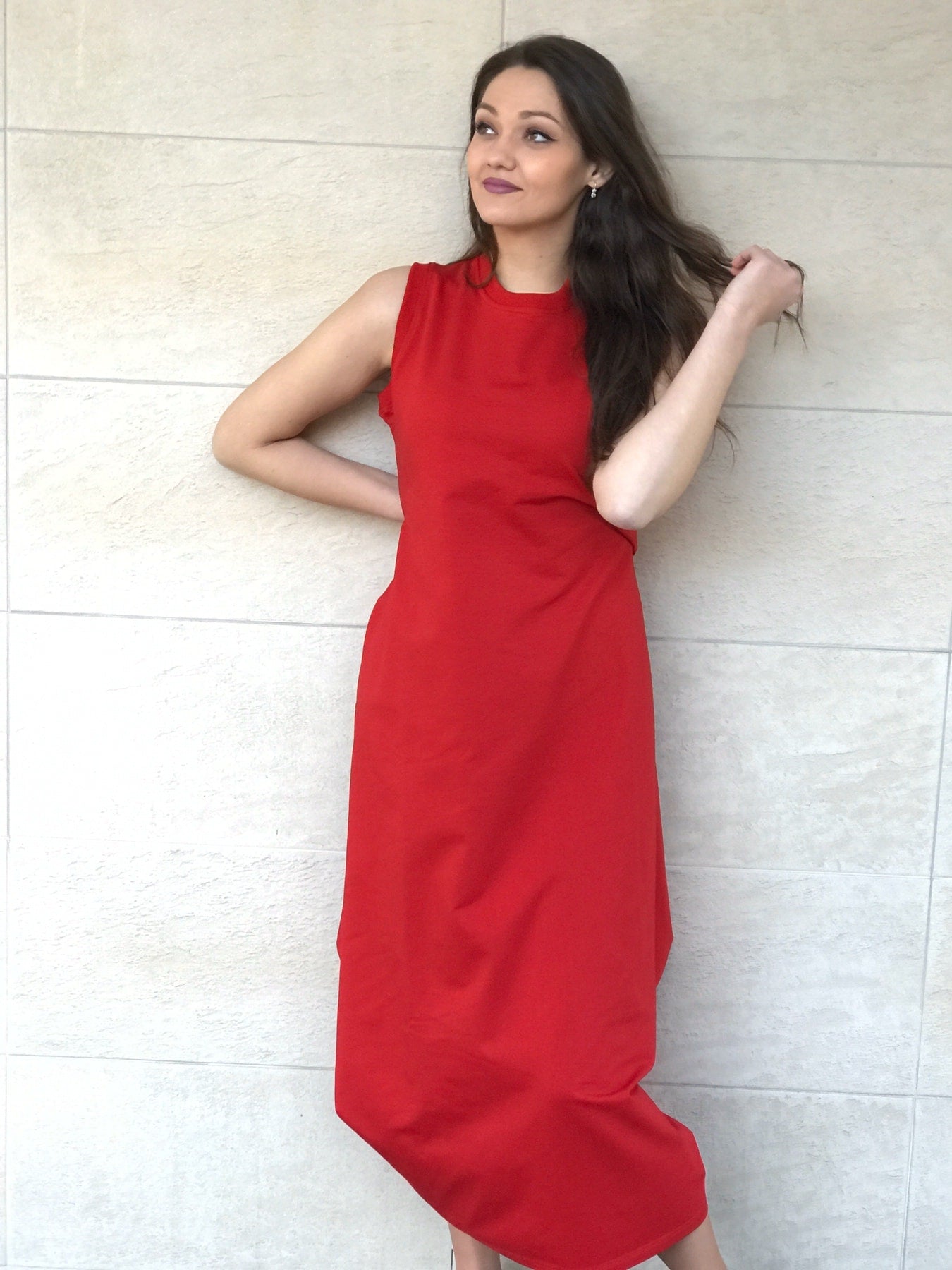 Sleeveless Midi “B” Dress – Multi - Colour Casual - ALLURE
