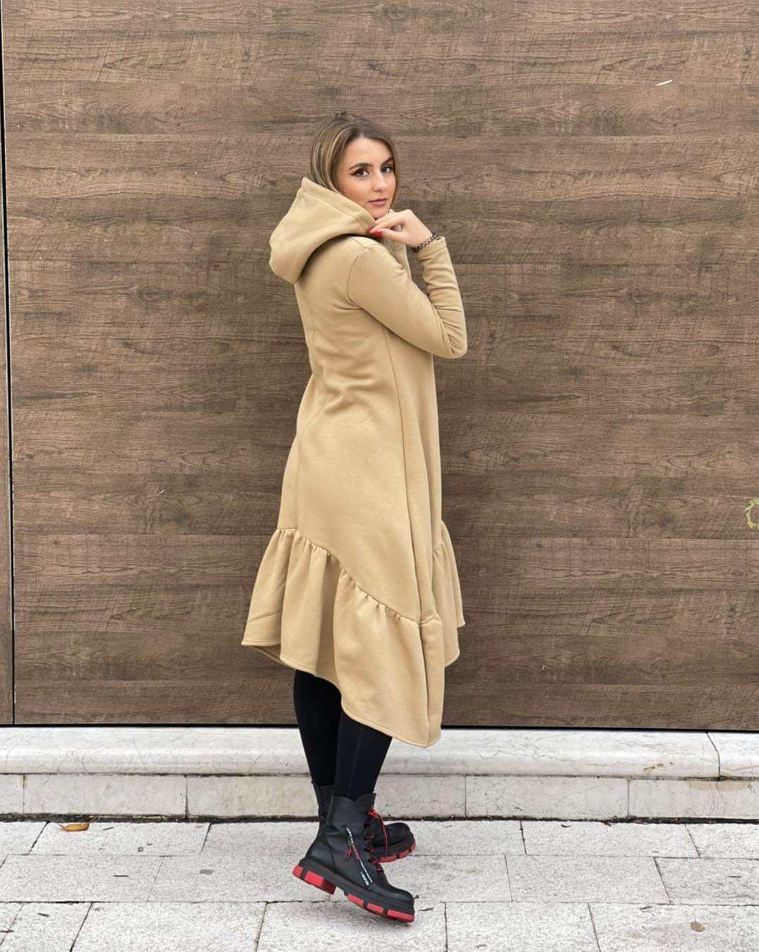 Hooded Ruffle Dress "Demy volan" - ALLURE