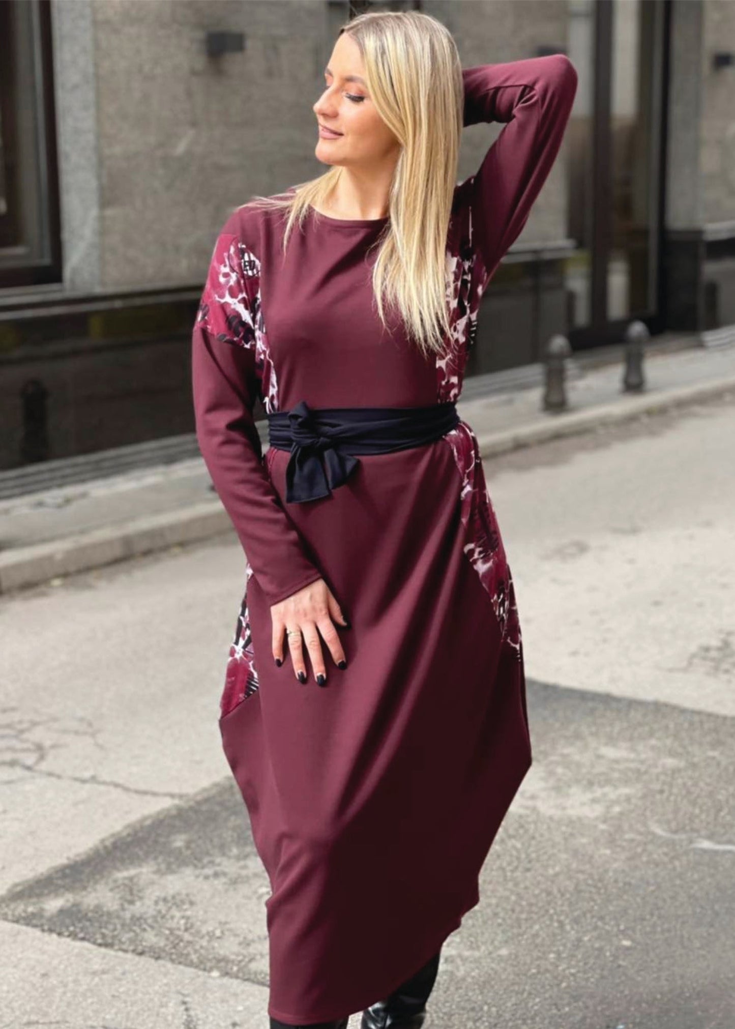 Long Sleeved "B" Dress - ALLURE