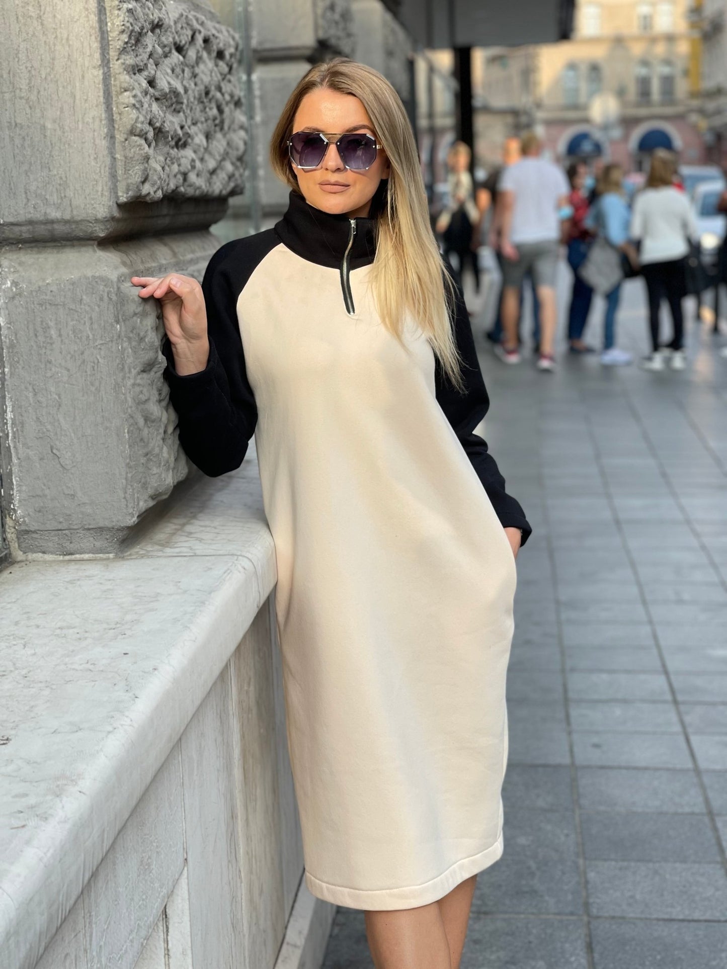 “Mirna” Dress with the zipper - ALLURE