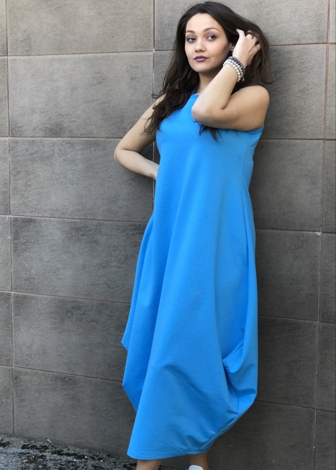 Sleeveless Midi “B” Dress – Multi - Colour Casual - ALLURE