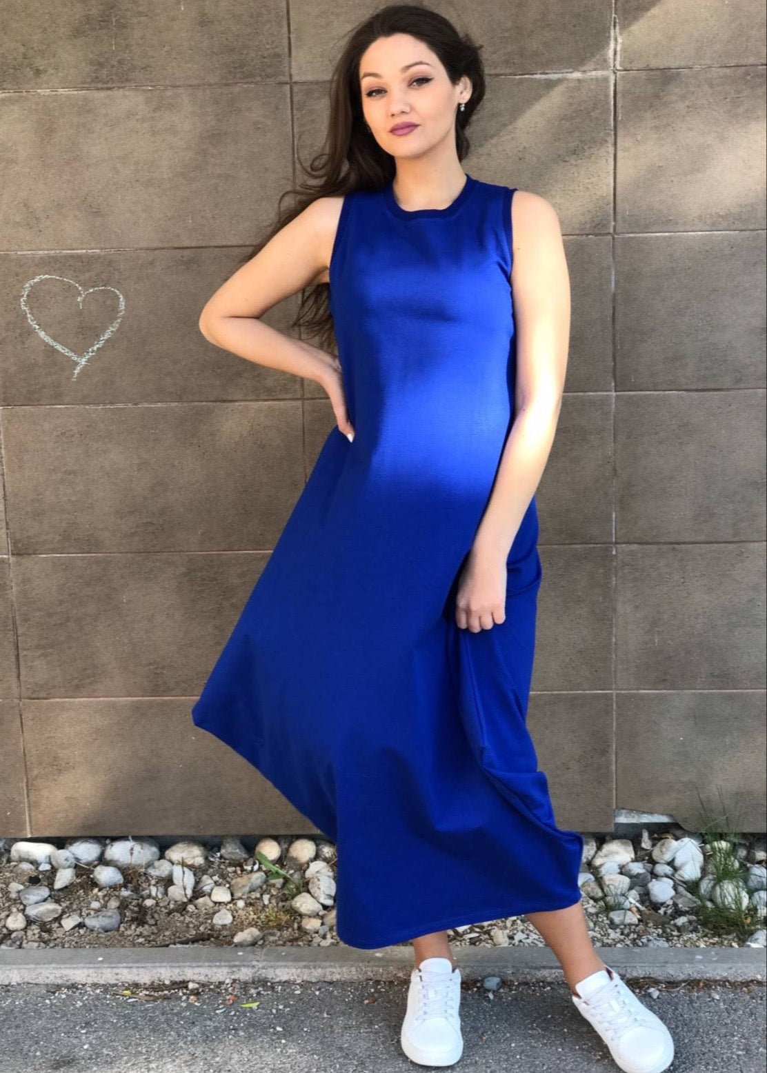 Sleeveless Midi “B” Dress – Multi - Colour Casual - ALLURE