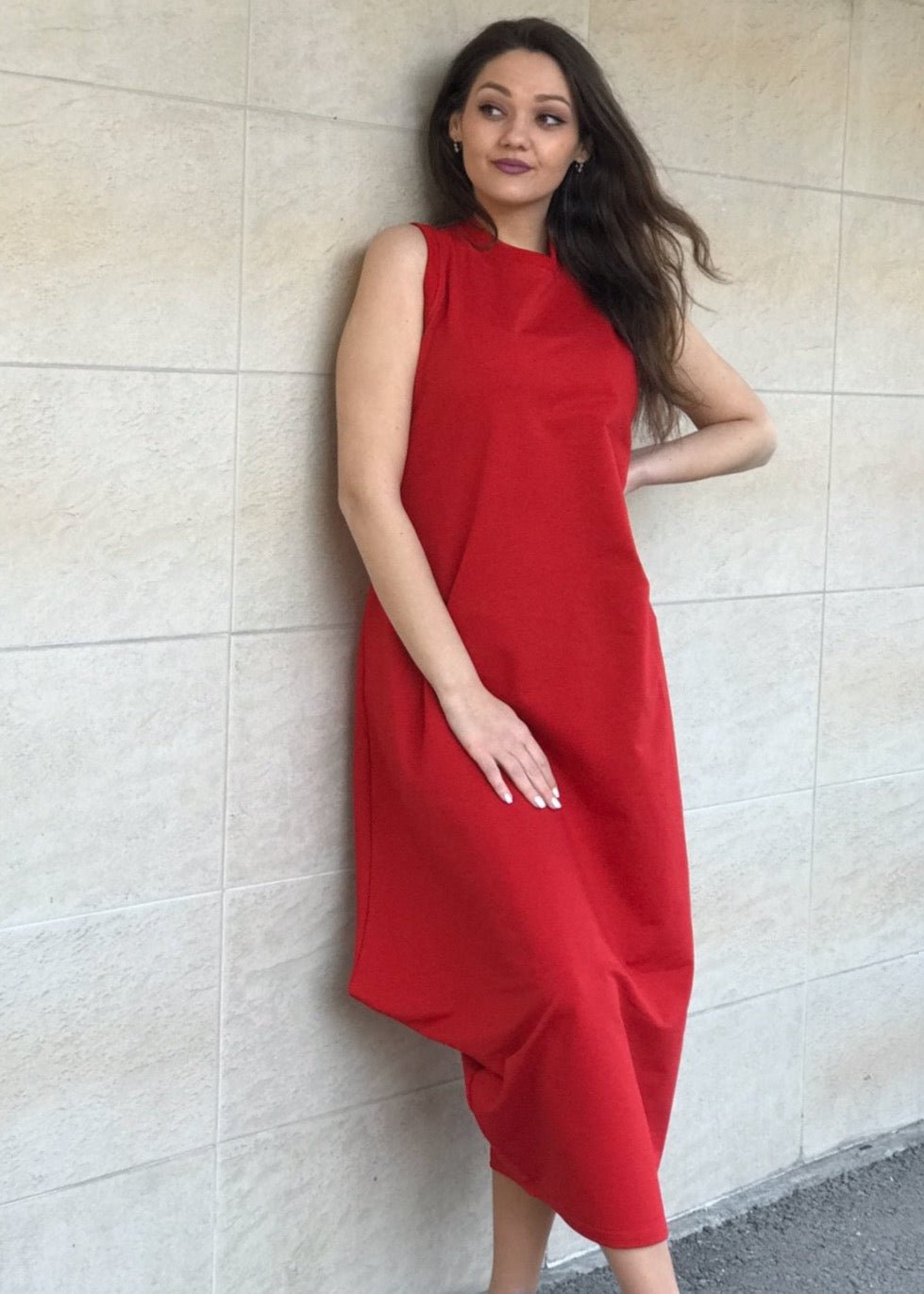 Sleeveless Midi “B” Dress – Multi - Colour Casual - ALLURE
