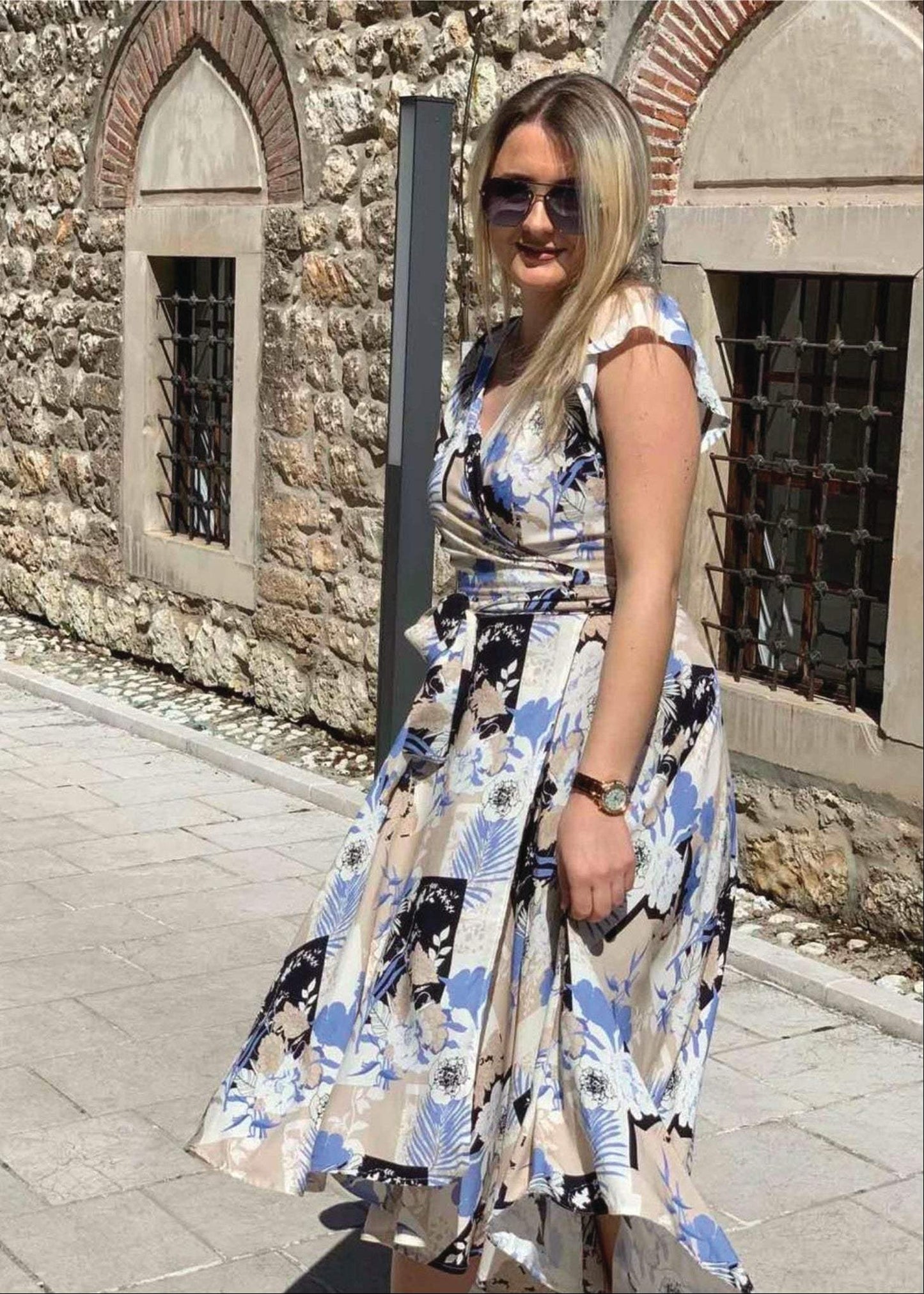 Wrap Midi Dress "Danya" with floral print - ALLURE