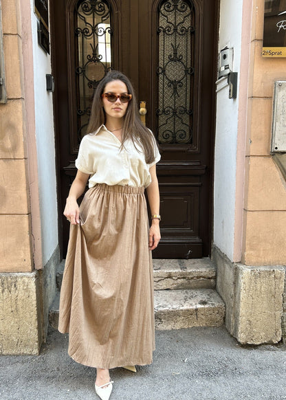 Suknja Nada – Ženska maxi suknja s elastičnim strukom, tri boje