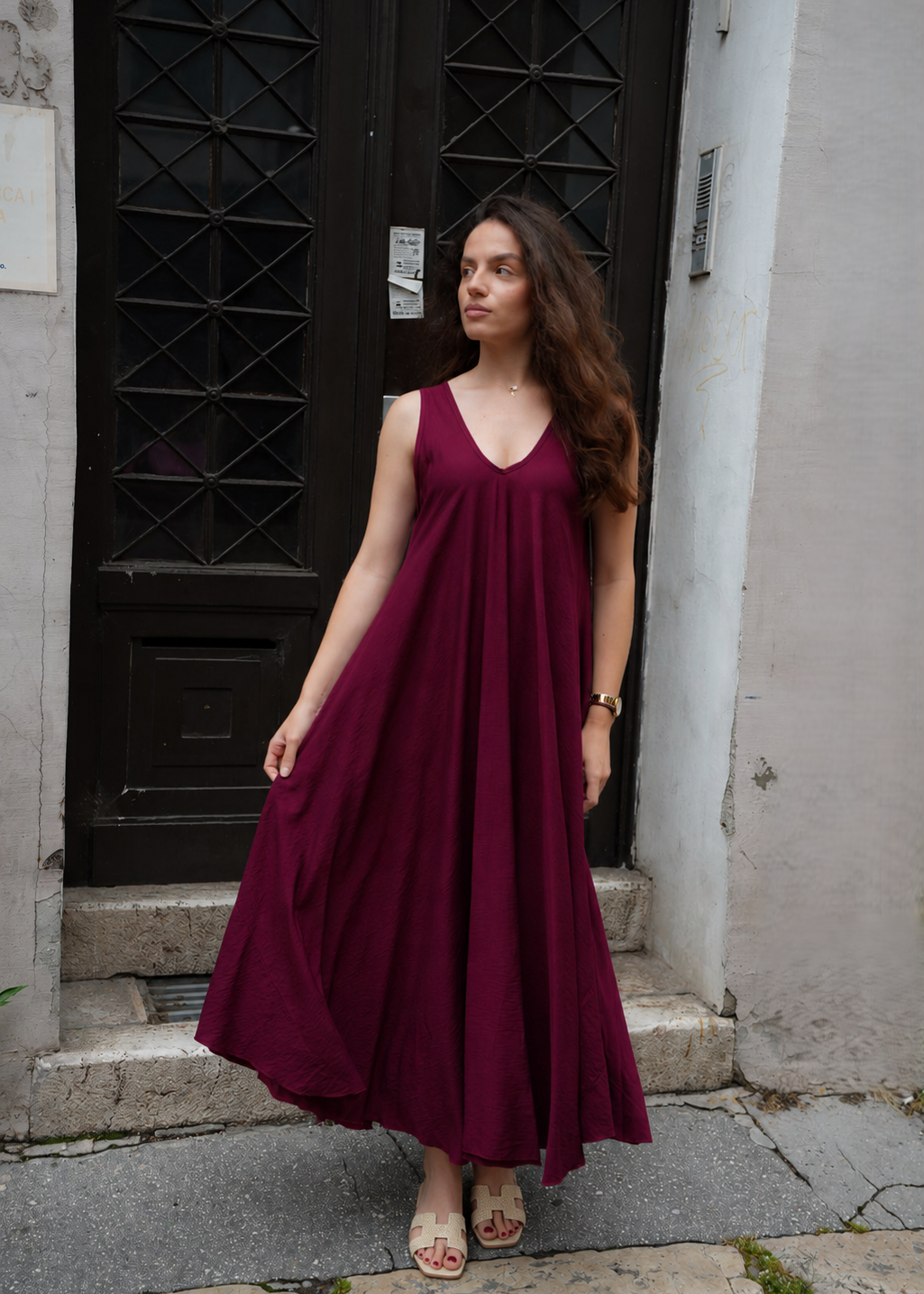 Denita haljina – bordo
