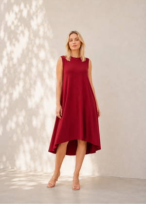 Asimetrična haljina – Crvena