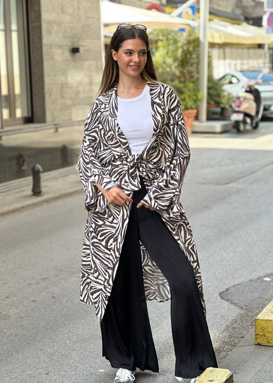 Savanna Print Linen Kimono - Allure Collection