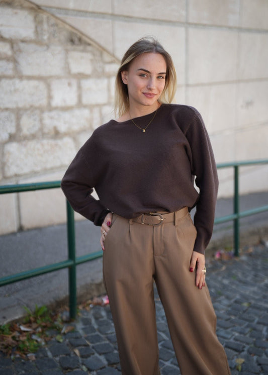 Relaxed fit Cotton & Cashmere Sweater styled
