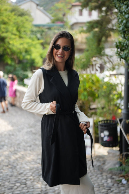 Classic ADNA Vest with Belt – Stylish and Versatile Everyday Layer - ALLURE