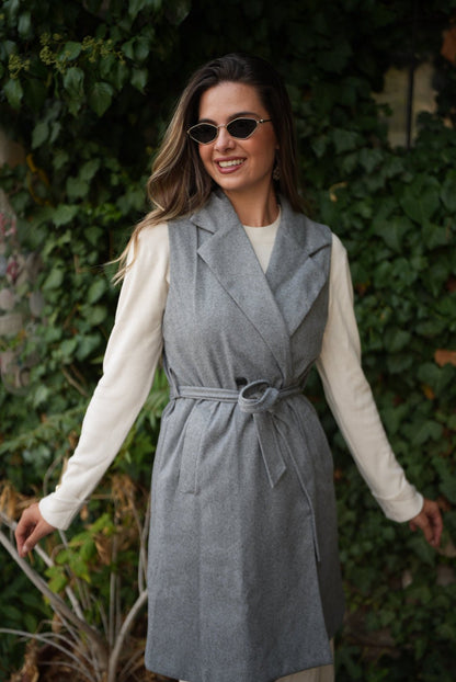 Classic ADNA Vest with Belt – Stylish and Versatile Everyday Layer - ALLURE