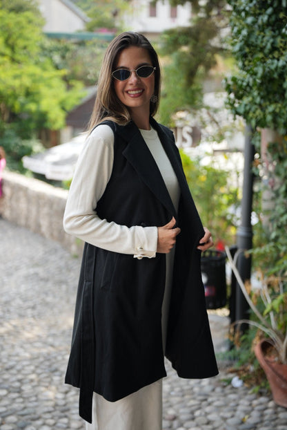 Classic ADNA Vest with Belt – Stylish and Versatile Everyday Layer - ALLURE