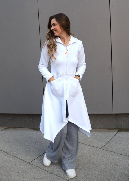 Emina Thermal Asymmetric Hoodie – 90% Cotton Cozy Everyday Style - ALLURE