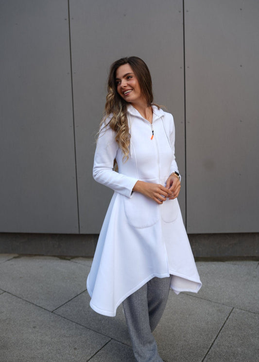 Emina Thermal Asymmetric Hoodie – 90% Cotton Cozy Everyday Style - ALLURE