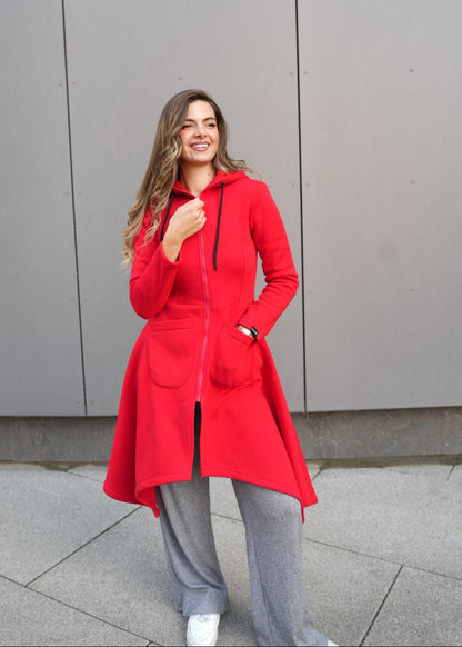 Emina Thermal Asymmetric Hoodie – 90% Cotton Cozy Everyday Style - ALLURE
