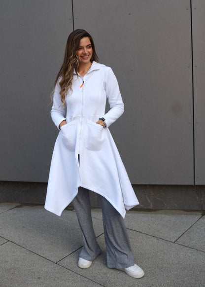 Emina Thermal Asymmetric Hoodie – 90% Cotton Cozy Everyday Style - ALLURE