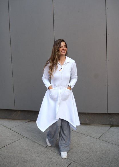 Emina Thermal Asymmetric Hoodie – 90% Cotton Cozy Everyday Style - ALLURE