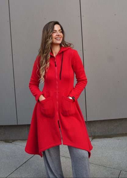 Emina Thermal Asymmetric Hoodie – 90% Cotton Cozy Everyday Style - ALLURE