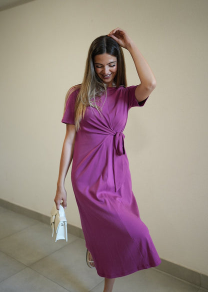 Front view of Meri linen dress- ALLURE