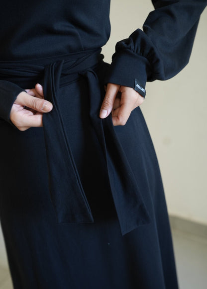 Irma Long Black Cotton Dress – 90% Cotton Timeless Everyday Elegance - ALLURE