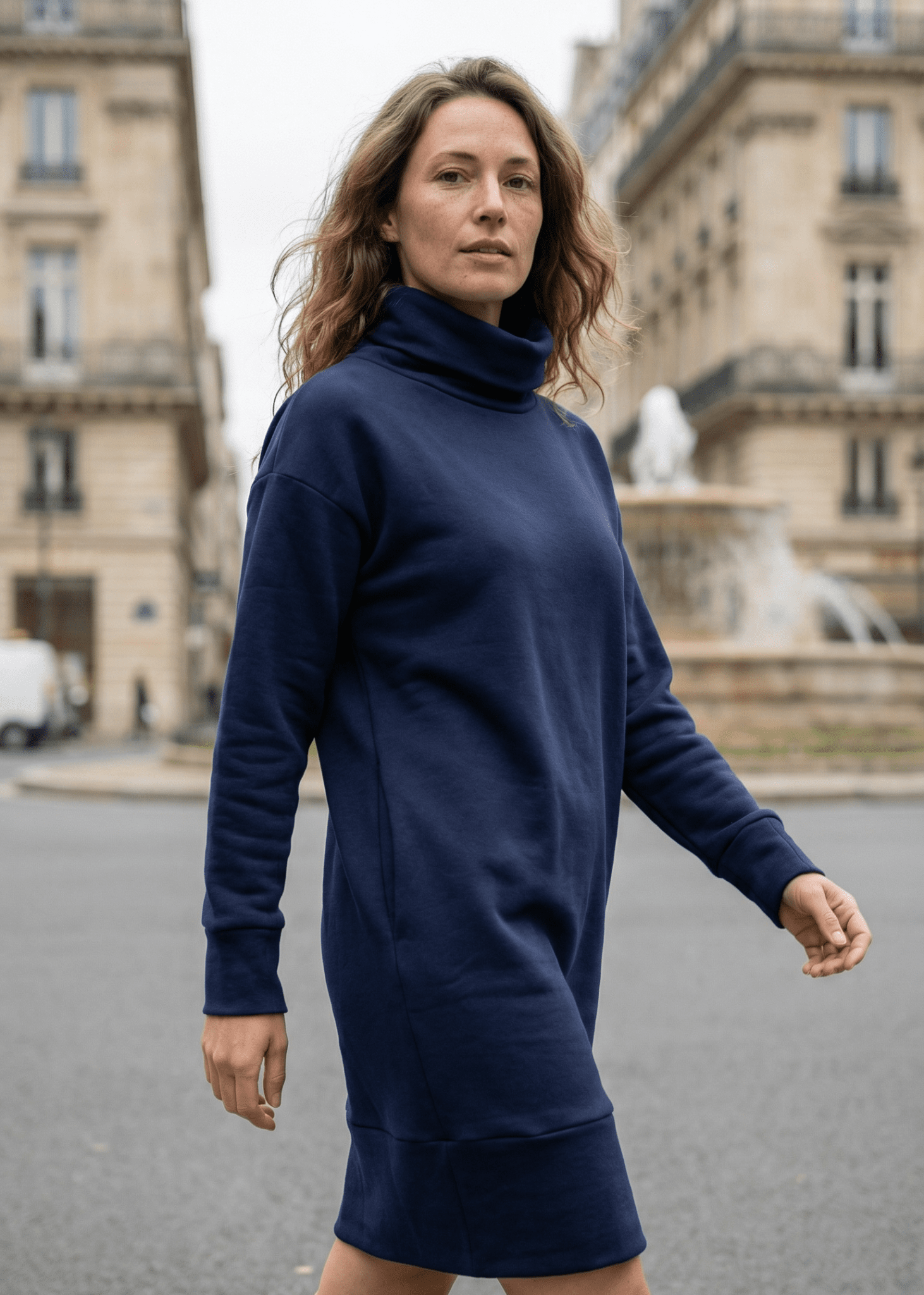 Jasna Black Cotton Dress – 90% Cotton, 10% Elastane Timeless Fit & Comfort - ALLURE