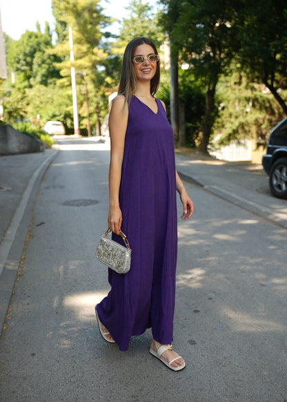 Lamija White Linen Maxi Dress – Effortless Summer Style - ALLURE