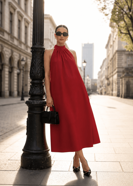 Maxi Haljina Sumeja Kimono – Crvena - ALLURE