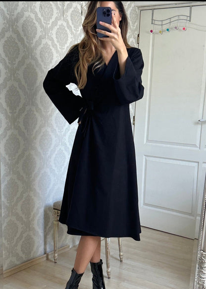 Midi Black Dress "Sany" - ALLURE