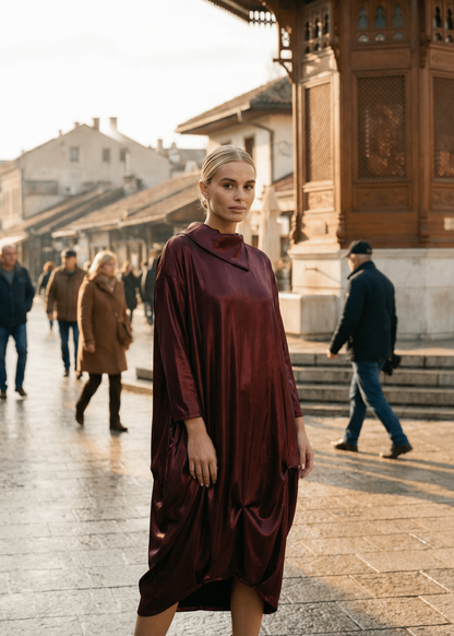 Nina Satin Silk Dress – Timeless Elegance - ALLURE