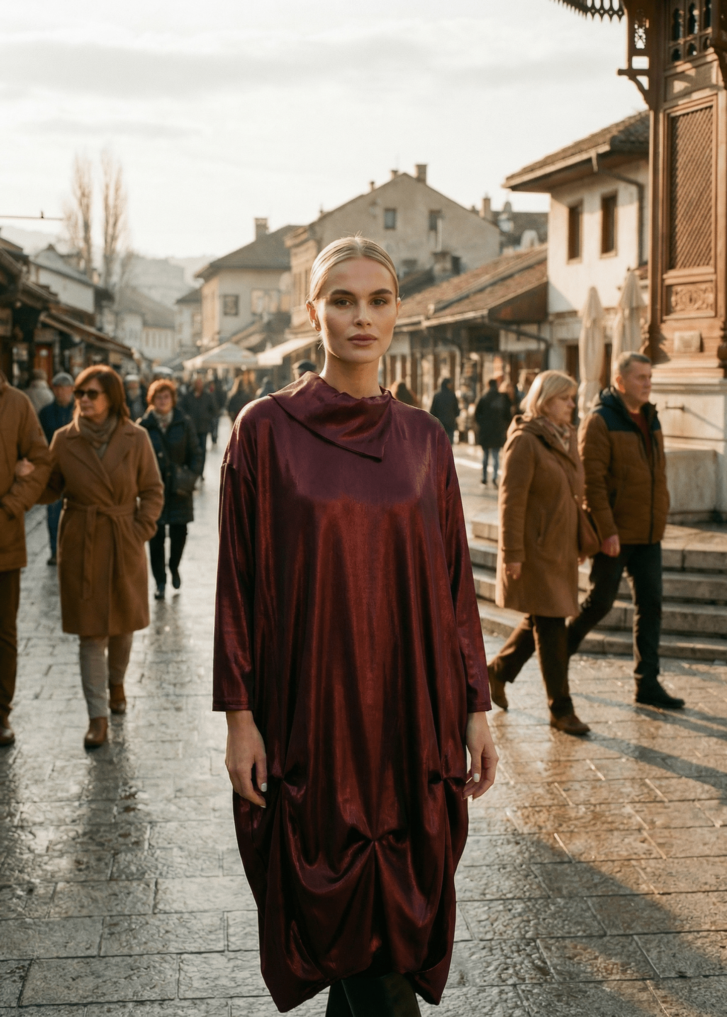 Nina Satin Silk Dress – Timeless Elegance - ALLURE