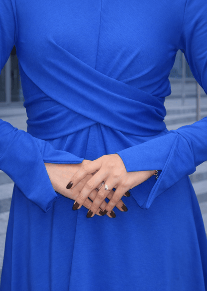 Olga midi haljina sa detaljem u struku i rukavima - ALLURE