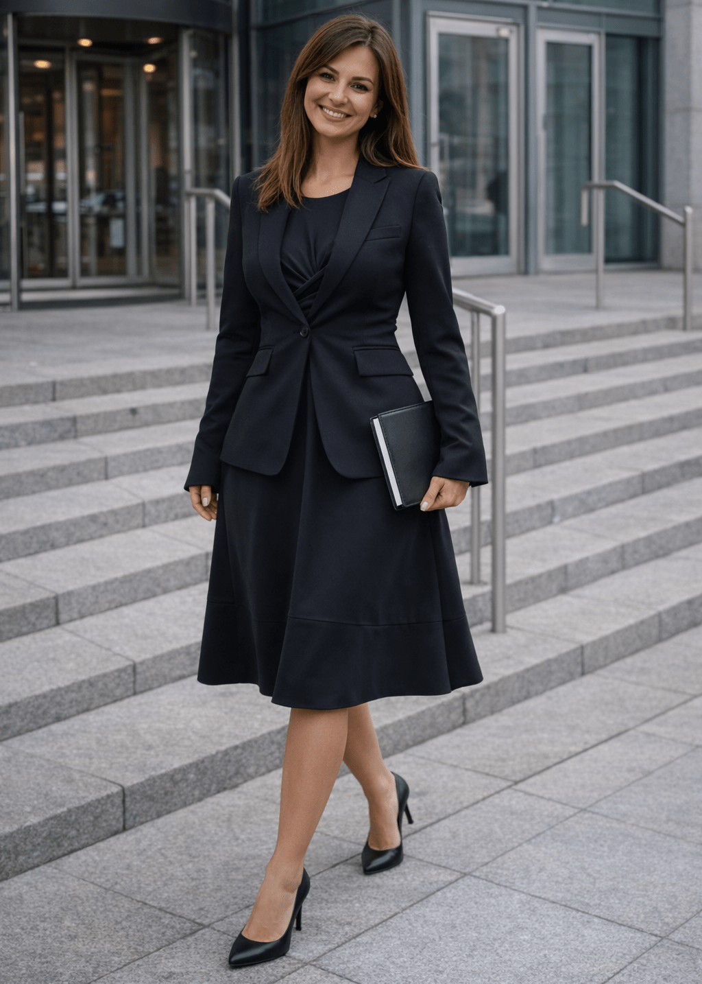 Olga midi haljina sa detaljem u struku i rukavima - ALLURE