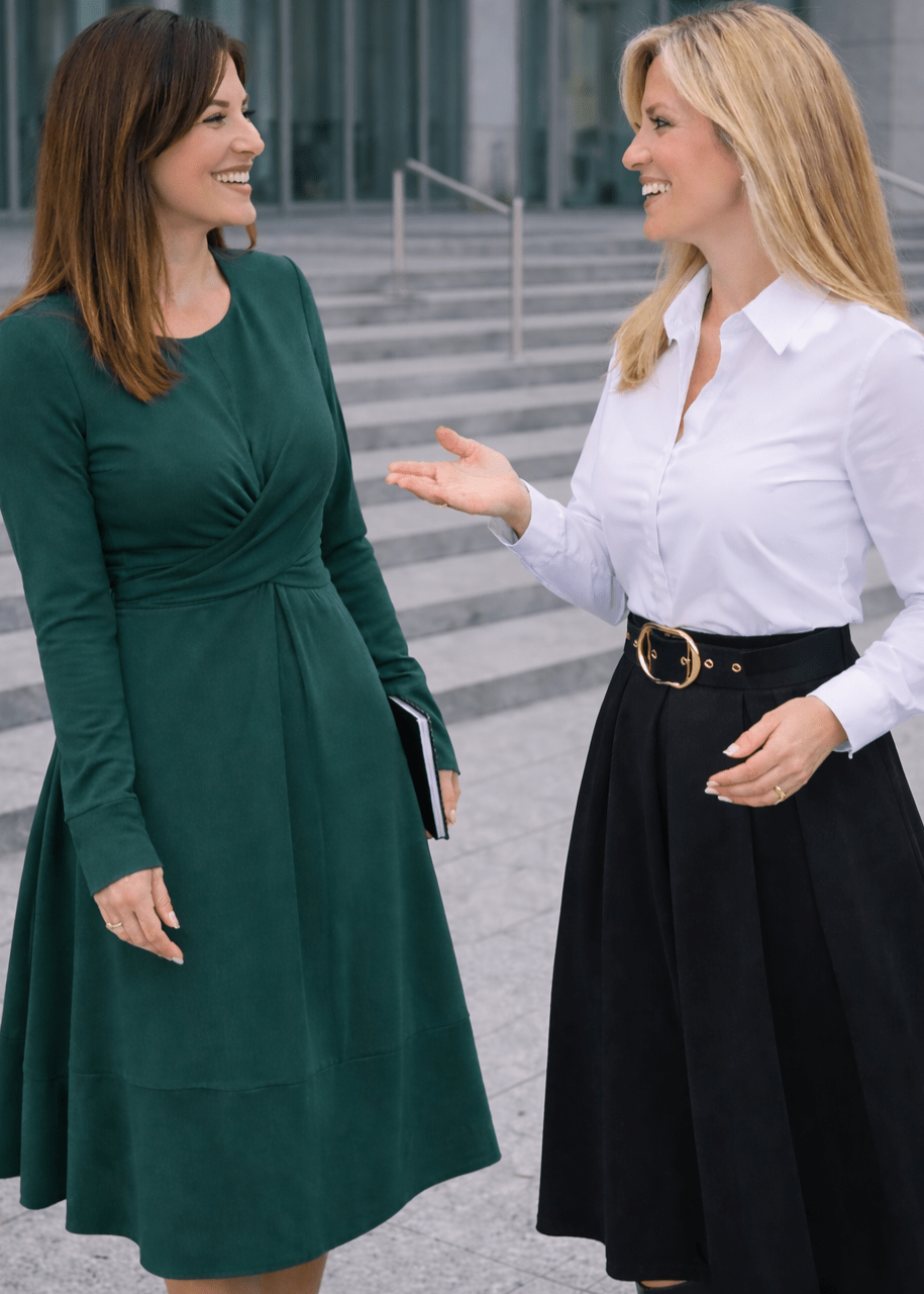 Olga midi haljina sa detaljem u struku i rukavima - ALLURE